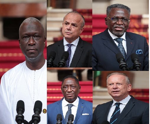 7 jours après l’élection présidentielle du 31 octobre, cinq ambassadeurs étrangers présentent leurs lettres de créances à Ouattara (Côte d’Ivoire)