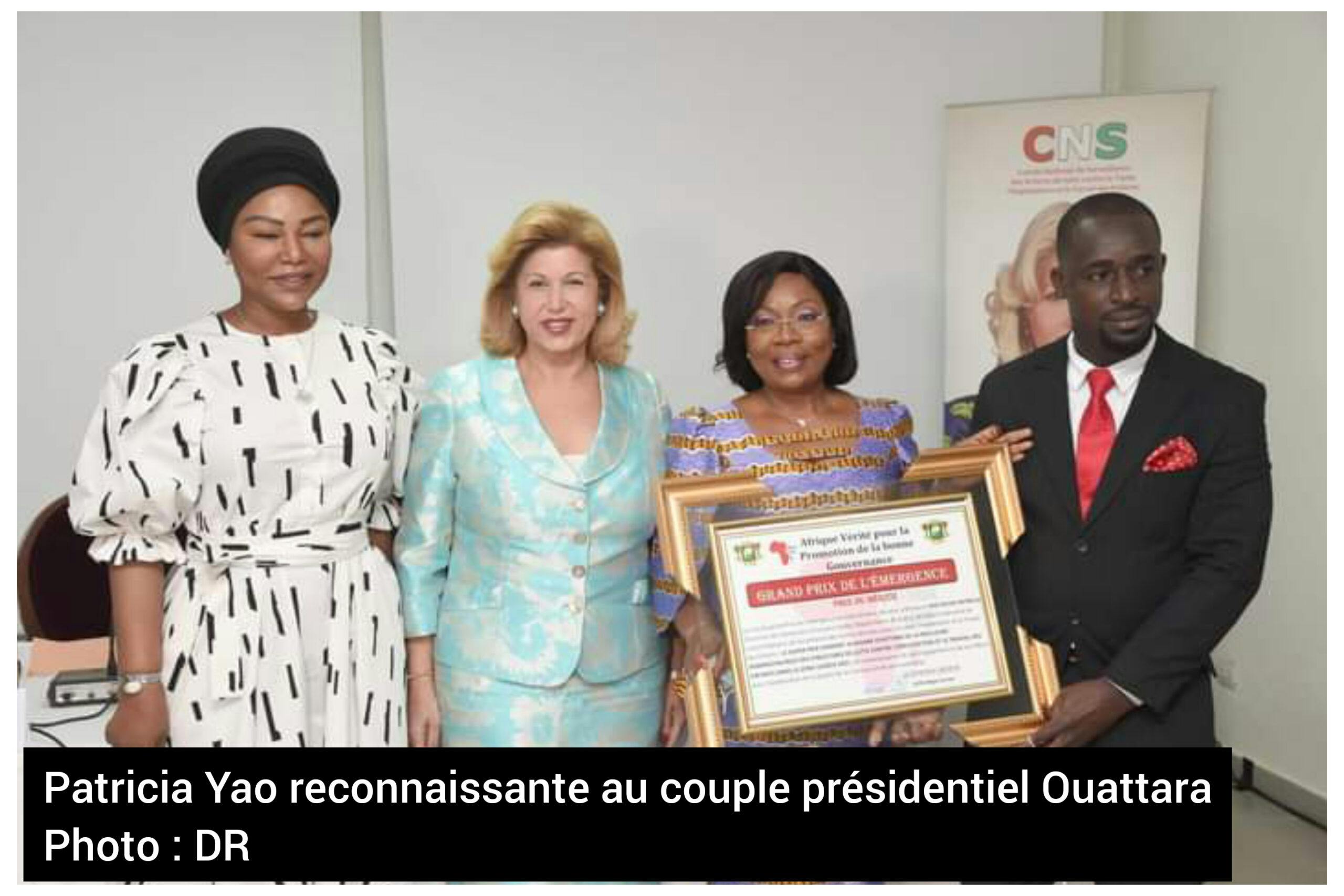 Côte d’Ivoire : après son prix Diamant Alassane Ouattara de la meilleure administratrice des structures de lutte contre l’exploitation et le travail des enfants dans la zone UEMOA, Patricia Yao reconnaissante au couple présidentiel Ouattara