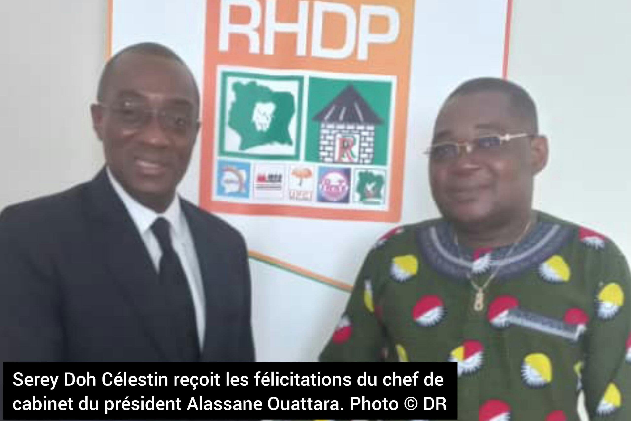Côte d’Ivoire : Après son meeting à Bangolo, Serey Doh Célestin reçoit les félicitations Claude Sahi chef de cabinet du président Alassane Ouattara