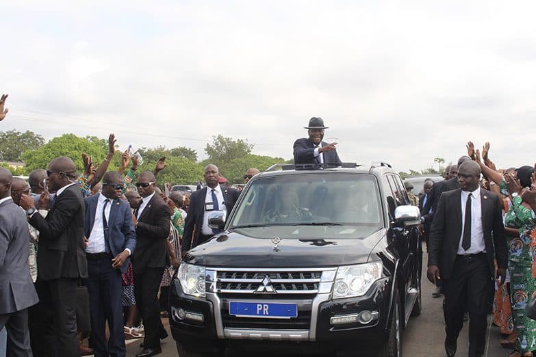 visite d’État : le président de la République, Alassane Ouattara, est arrivé dans la région du hambol