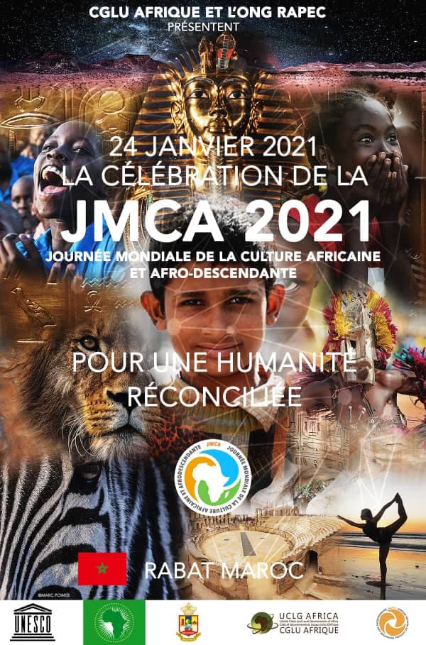 Maroc :  célébrer la culture africaine pour une humanité réconciliée (JMCA 2021, 8ème édition,  Rabat)