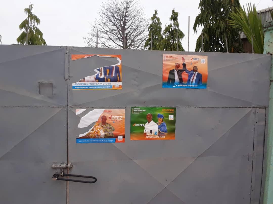 Bondoukou: Les affiches du candidat Kouassi Thomson  vandalisées