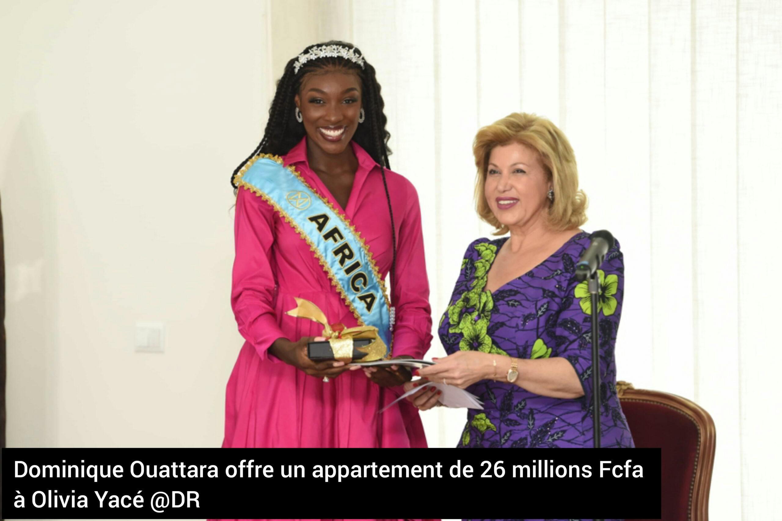 Miss Afrique et 2ème dauphine Miss Monde 2021 : Olivia Yacé reçoit une maison de la Première Dame Dominique Ouattara